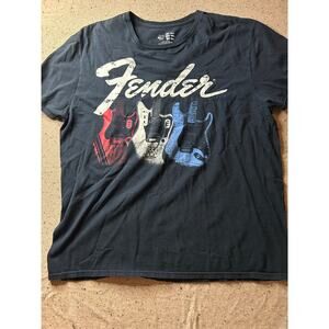 Fender Guitars Black Graphic T-Shirt XL – Red, White & Blue Guitars